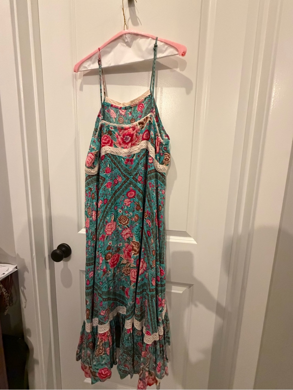 Spell Babushka strappy midi Dress in Teal sz M - Picture 2 of 3
